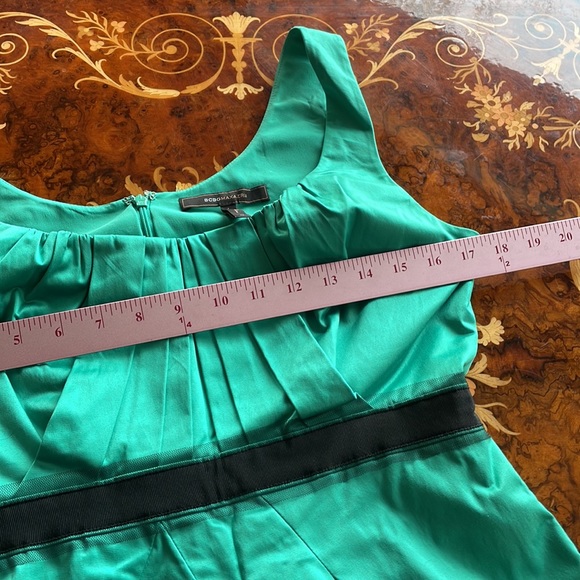 BCBG MAX AZRIA sz6 emerald green cocktail bridesmaid prom dress pockets! - Picture 5 of 8